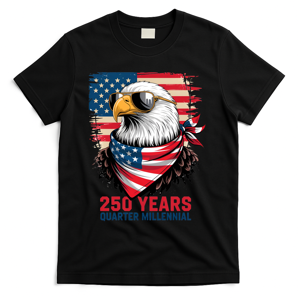 America USA 250 Years Quarter Millennial Eagle T-Shirt product image 2