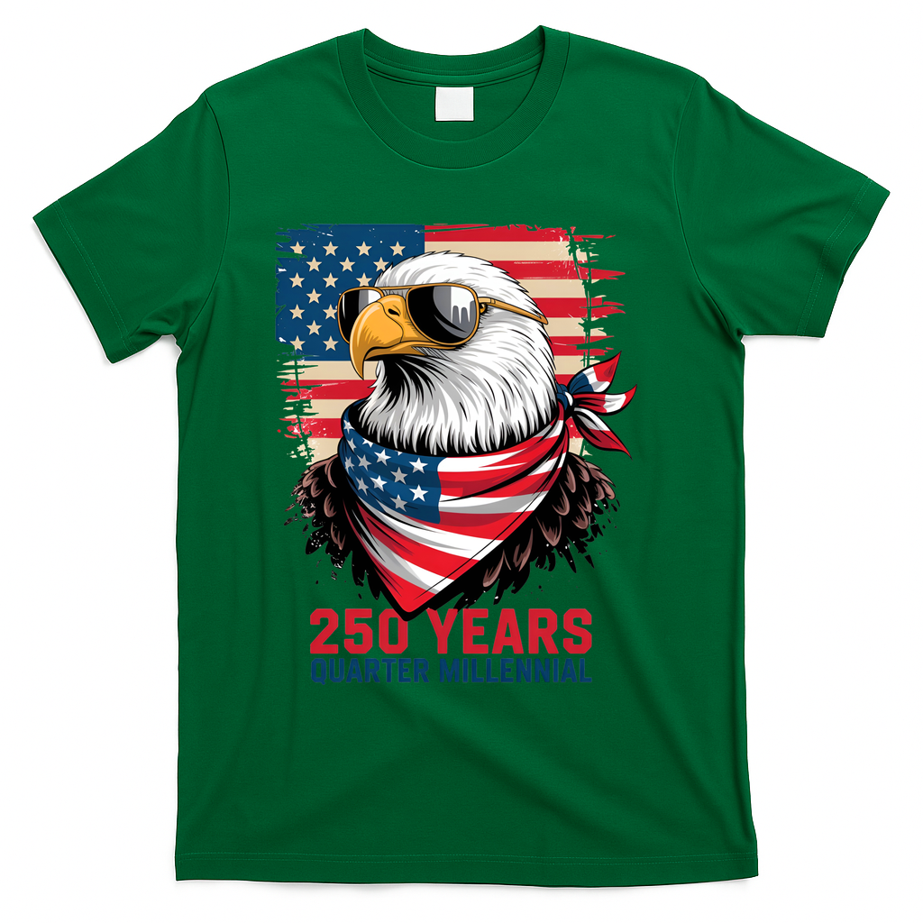America USA 250 Years Quarter Millennial Eagle T-Shirt product image 4