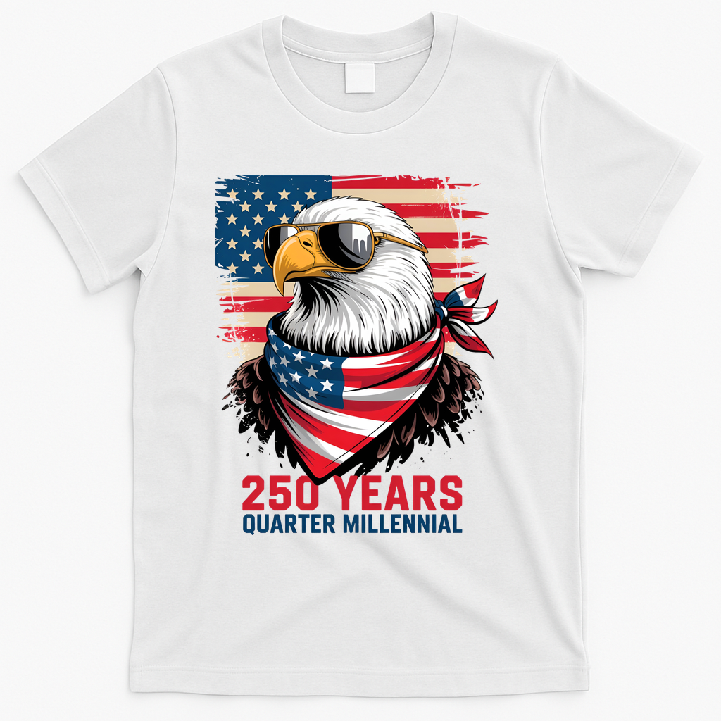 America USA 250 Years Quarter Millennial Eagle T-Shirt product image 1