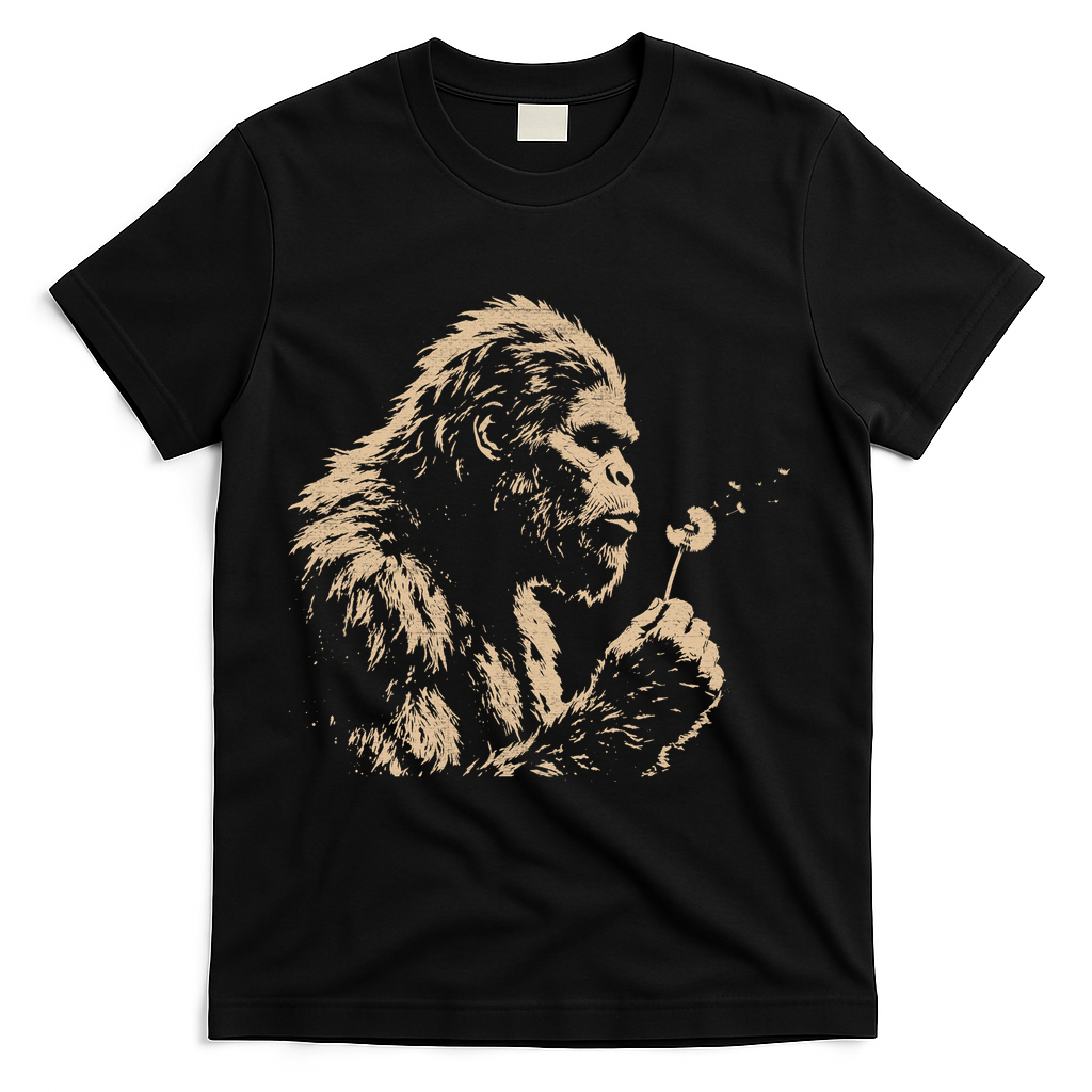 Bigfoot Blowing Wishes Funny Sasquatch Dandelion T-Shirt product image 2