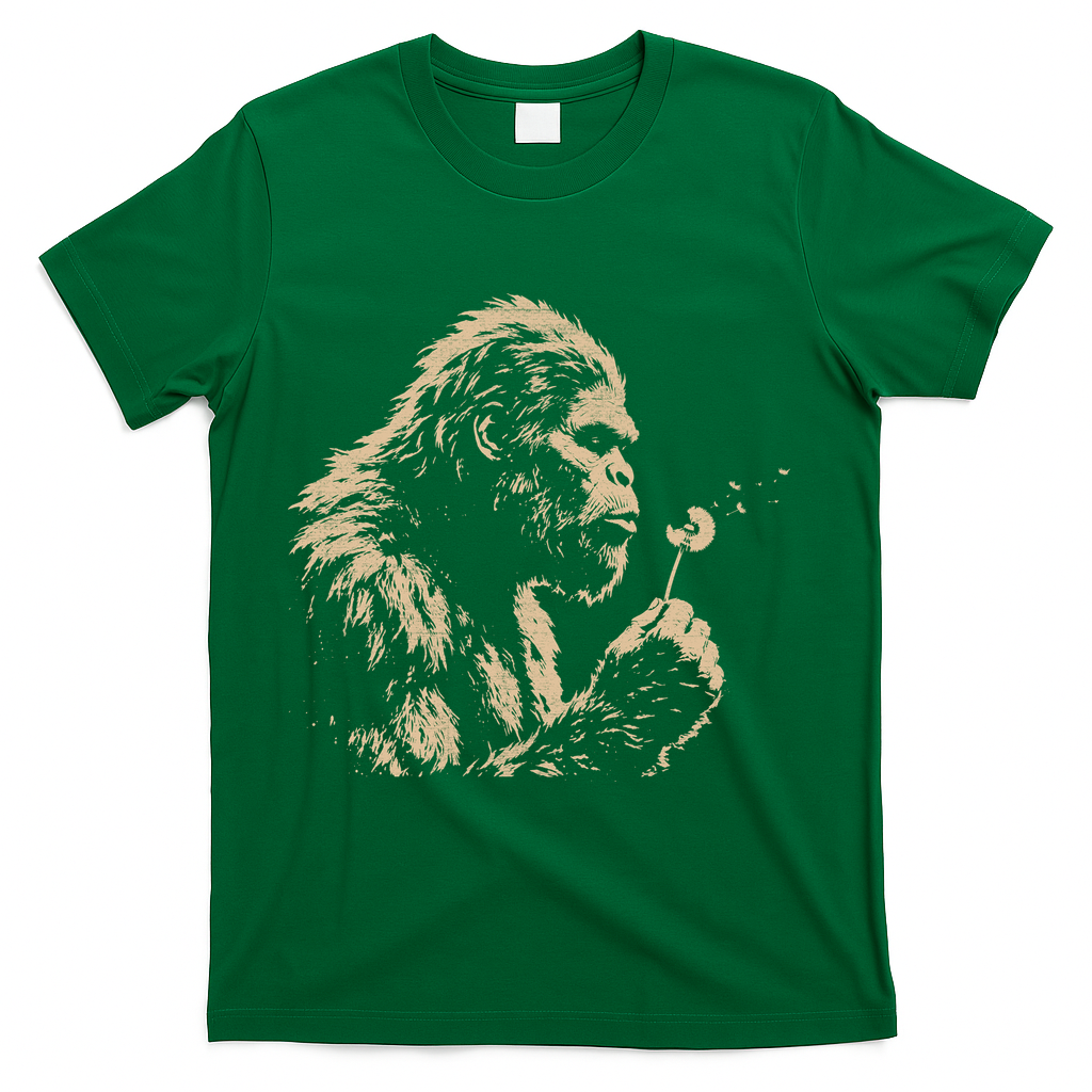 Bigfoot Blowing Wishes Funny Sasquatch Dandelion T-Shirt product image 4