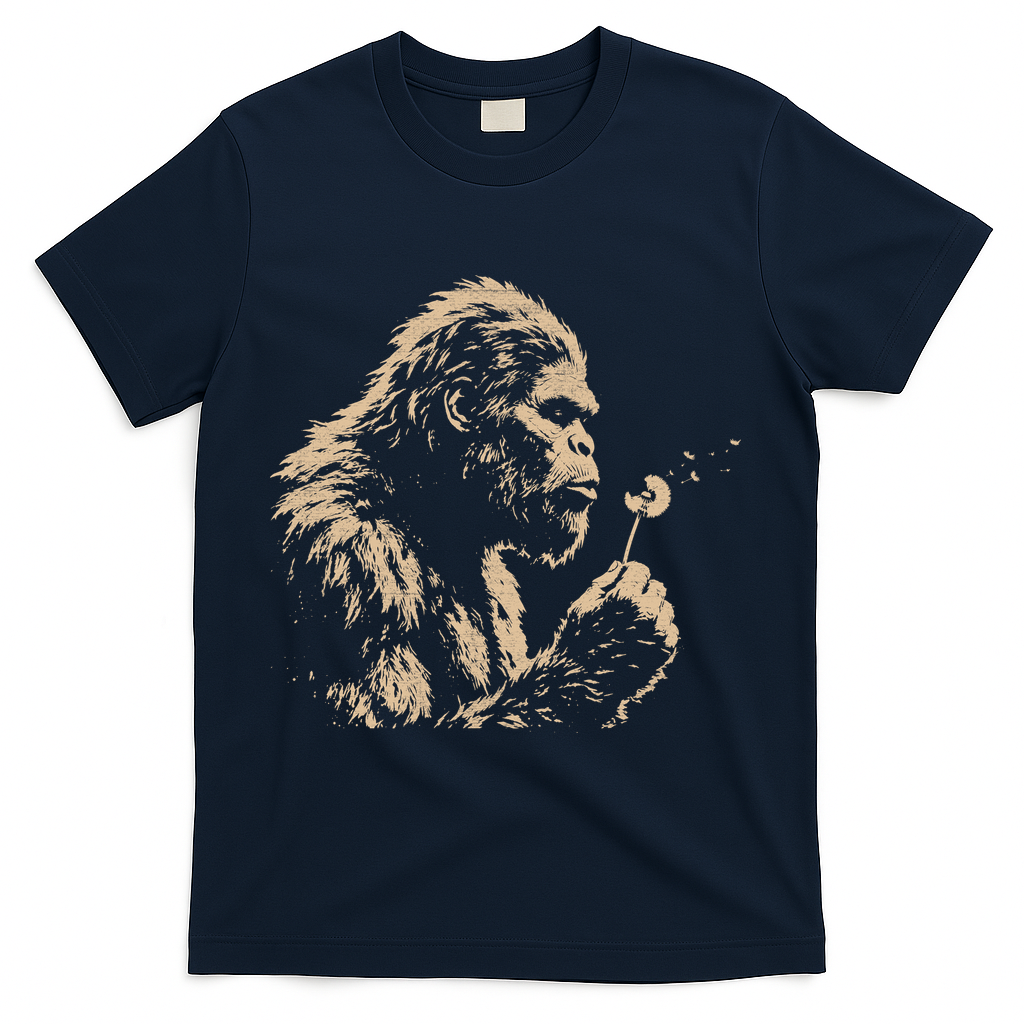 Bigfoot Blowing Wishes Funny Sasquatch Dandelion T-Shirt product image 3