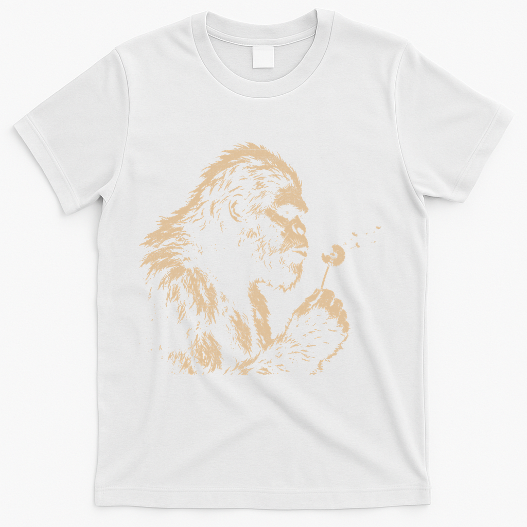 Bigfoot Blowing Wishes Funny Sasquatch Dandelion T-Shirt product image 1