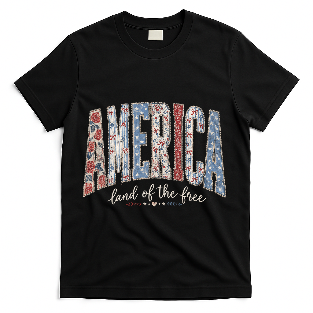 Cute America Land Of The Free Patchwork Varsity Style product image 2