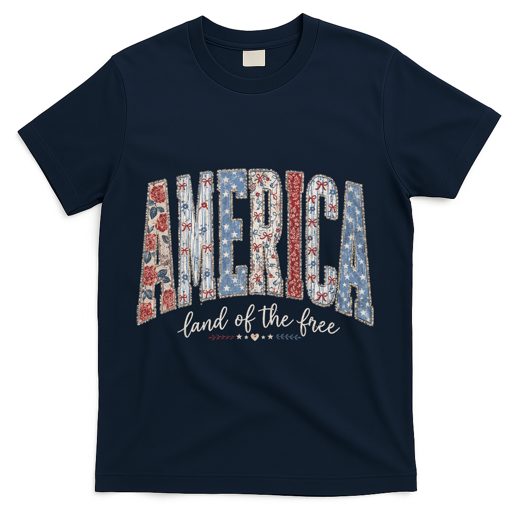 Cute America Land Of The Free Patchwork Varsity Style product image 3