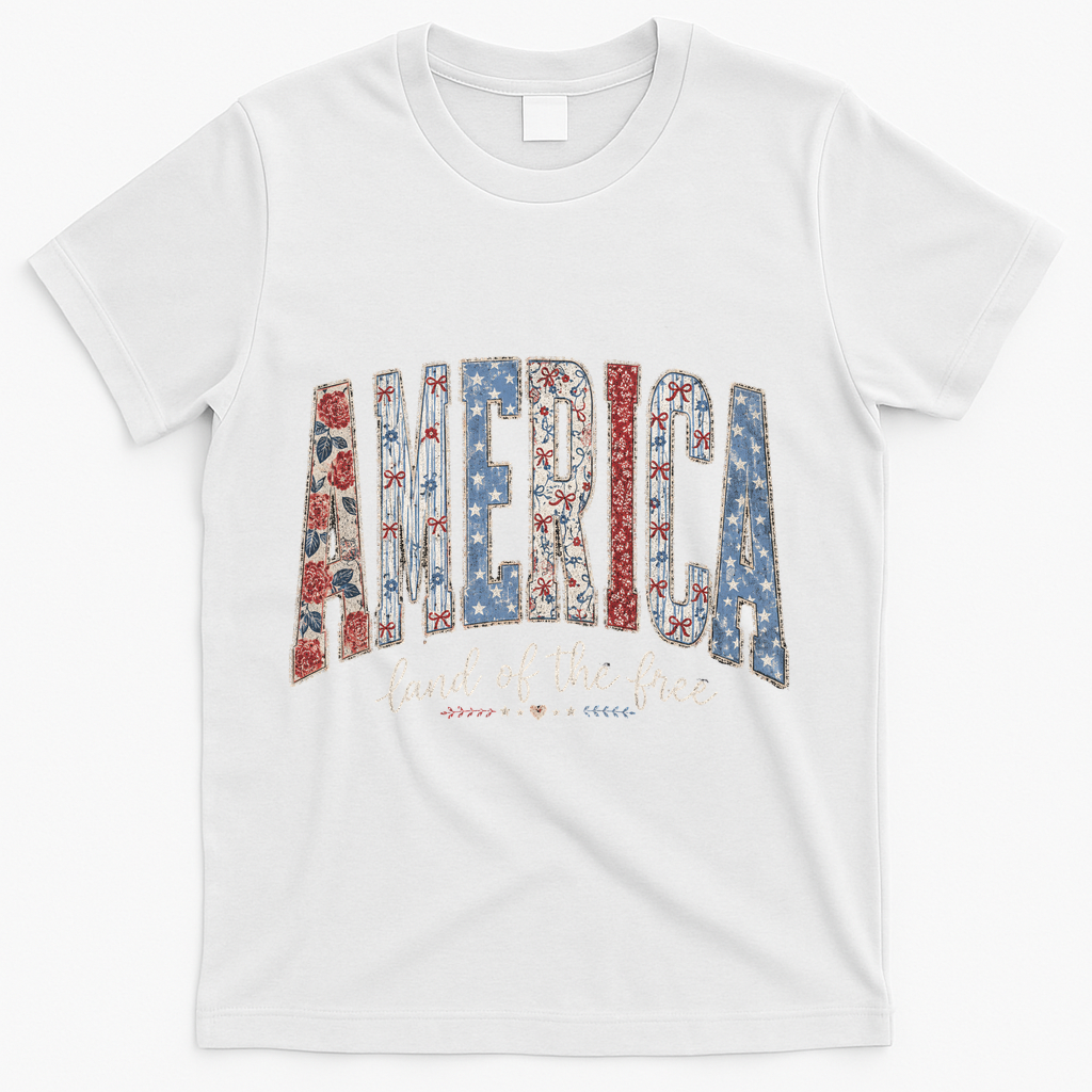 Cute America Land Of The Free Patchwork Varsity Style product image 1