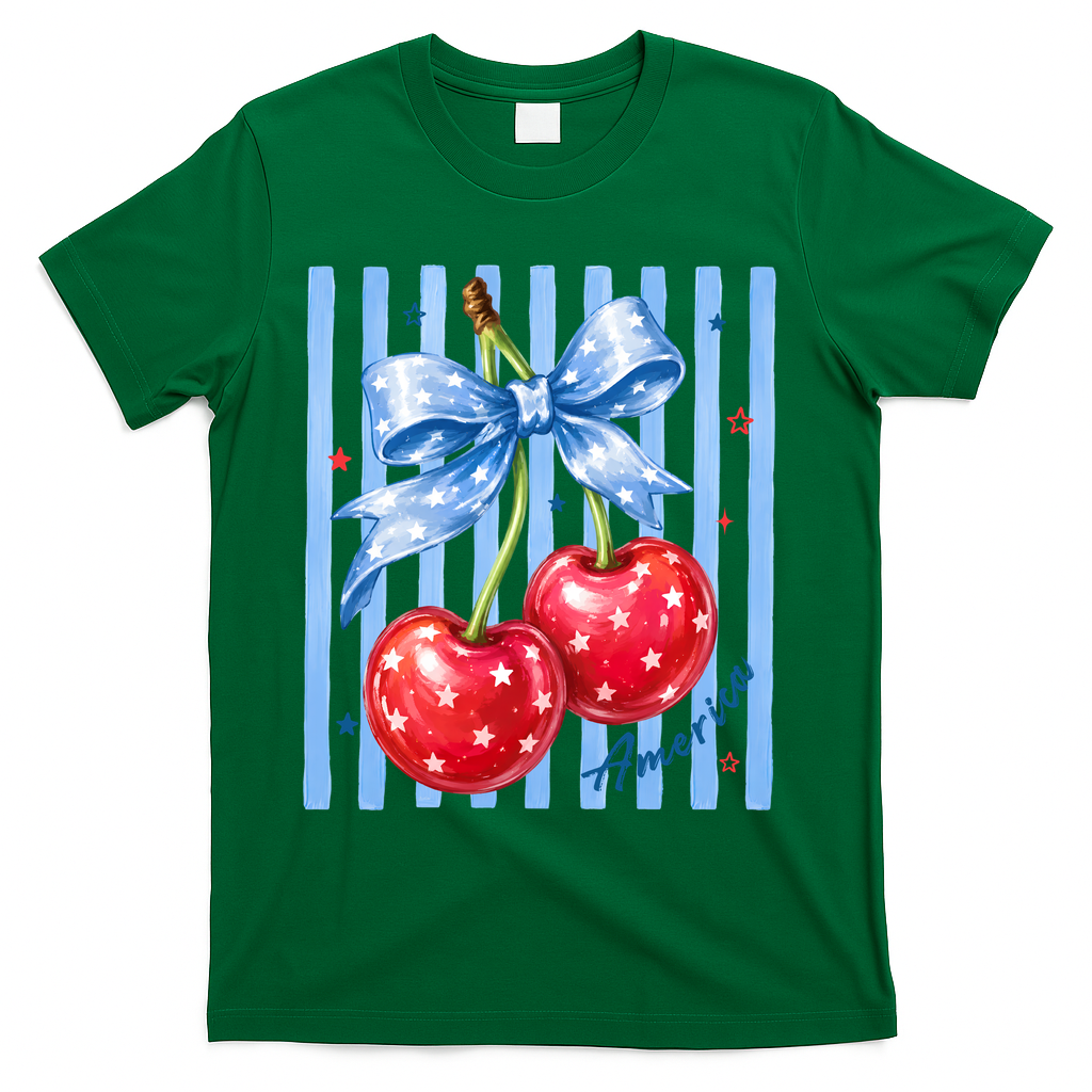 Cute Coquette Patriotic USA America Red White Blue Cherries product image 4