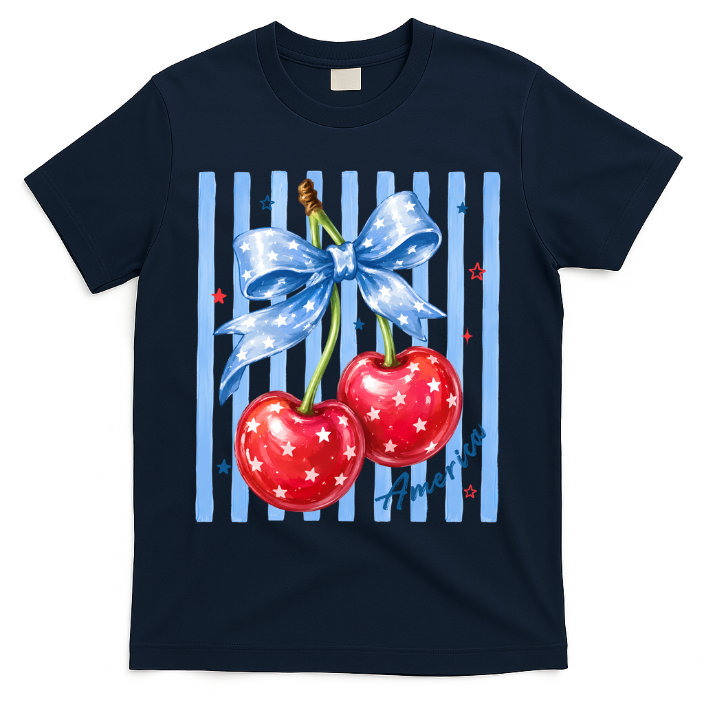 Cute Coquette Patriotic USA America Red White Blue Cherries product image 3