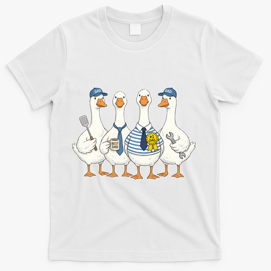 Cute Funny Father's Day Goose Group T-Shirt product image 1