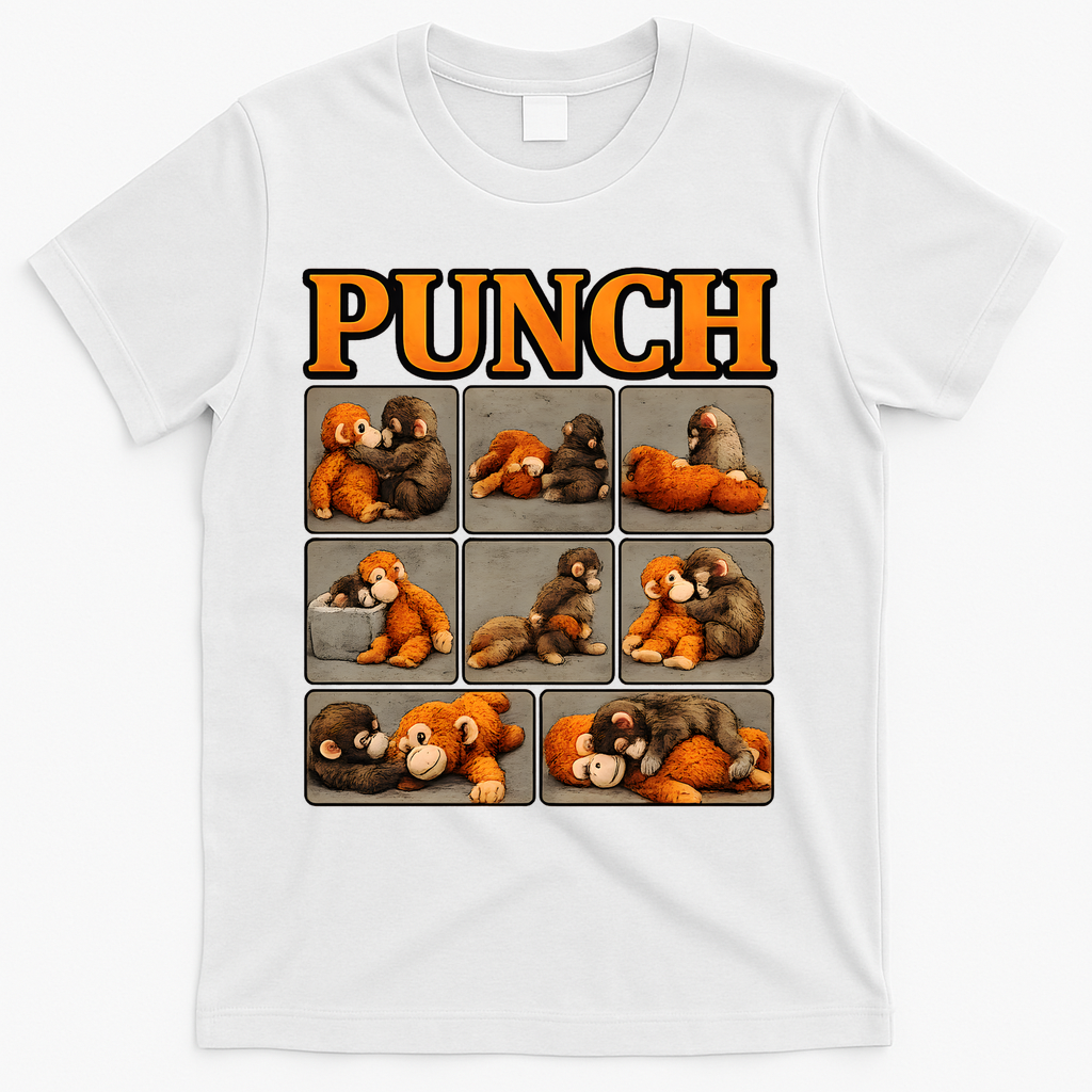 Cute Monkey Punch Funny T-Shirt product image 1