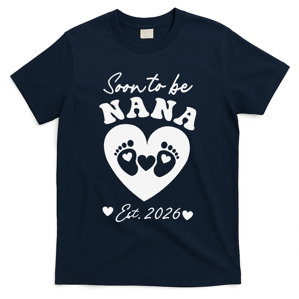 Cute Soon To Be Nana EST 2026 Baby Feet Heart T-Shirt product image 3