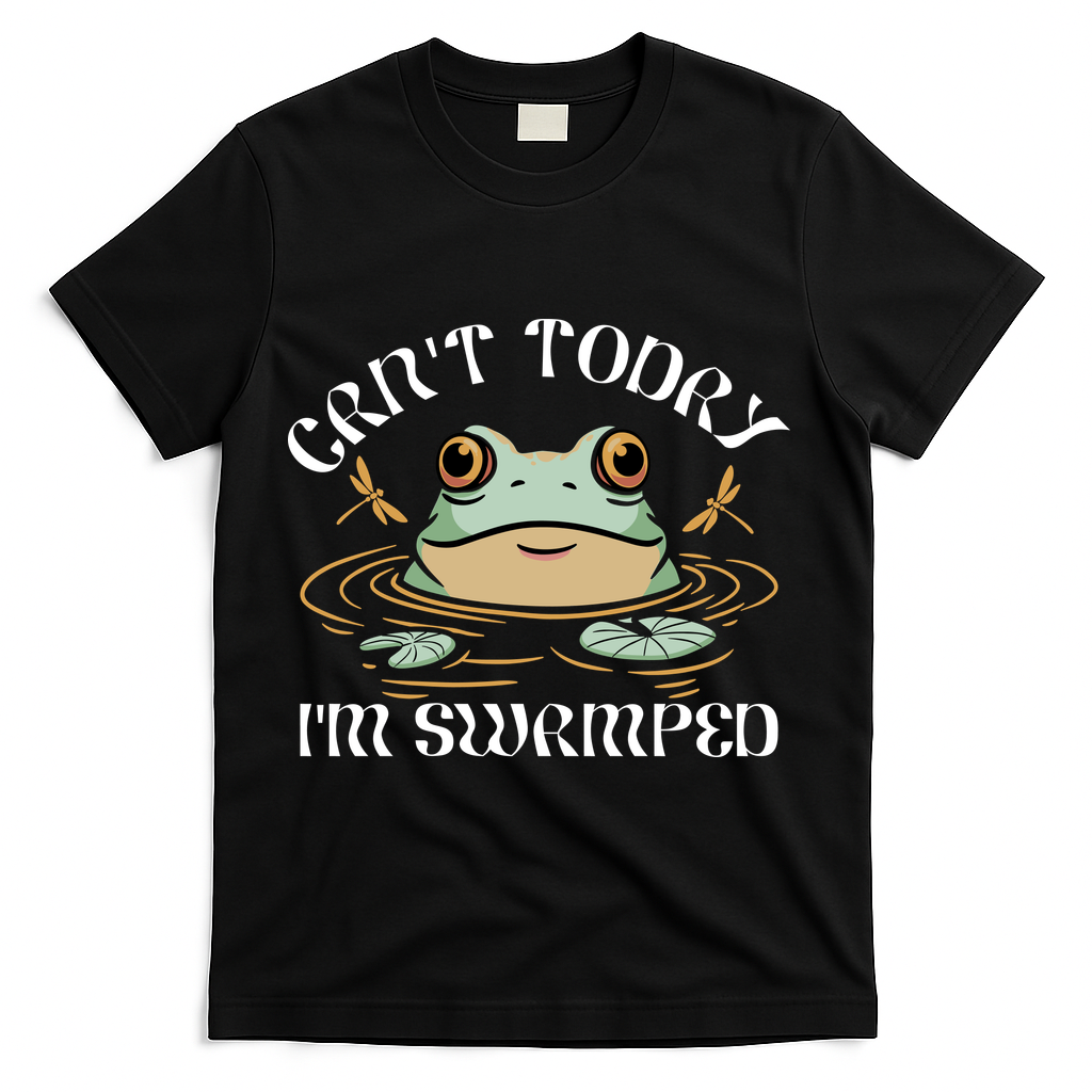Can't Today I'm Swamped Toad Frog Meme T-Shirt product image 2
