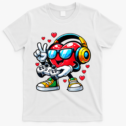 Cool Valentine's Day Gamer Heart Love Gaming T-Shirt product image 1