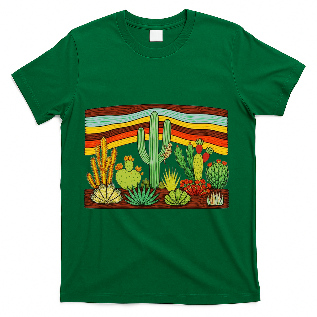 Desert Cactus Western Retro T-Shirt product image 4