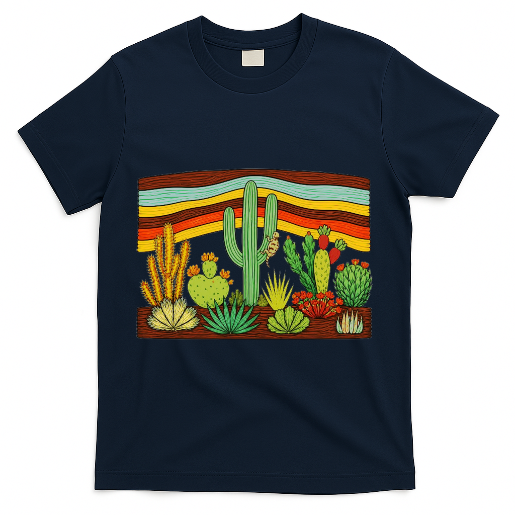 Desert Cactus Western Retro T-Shirt product image 3