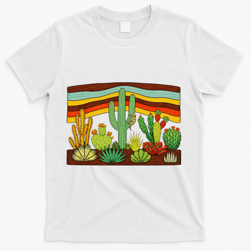 Desert Cactus Western Retro T-Shirt product image 1