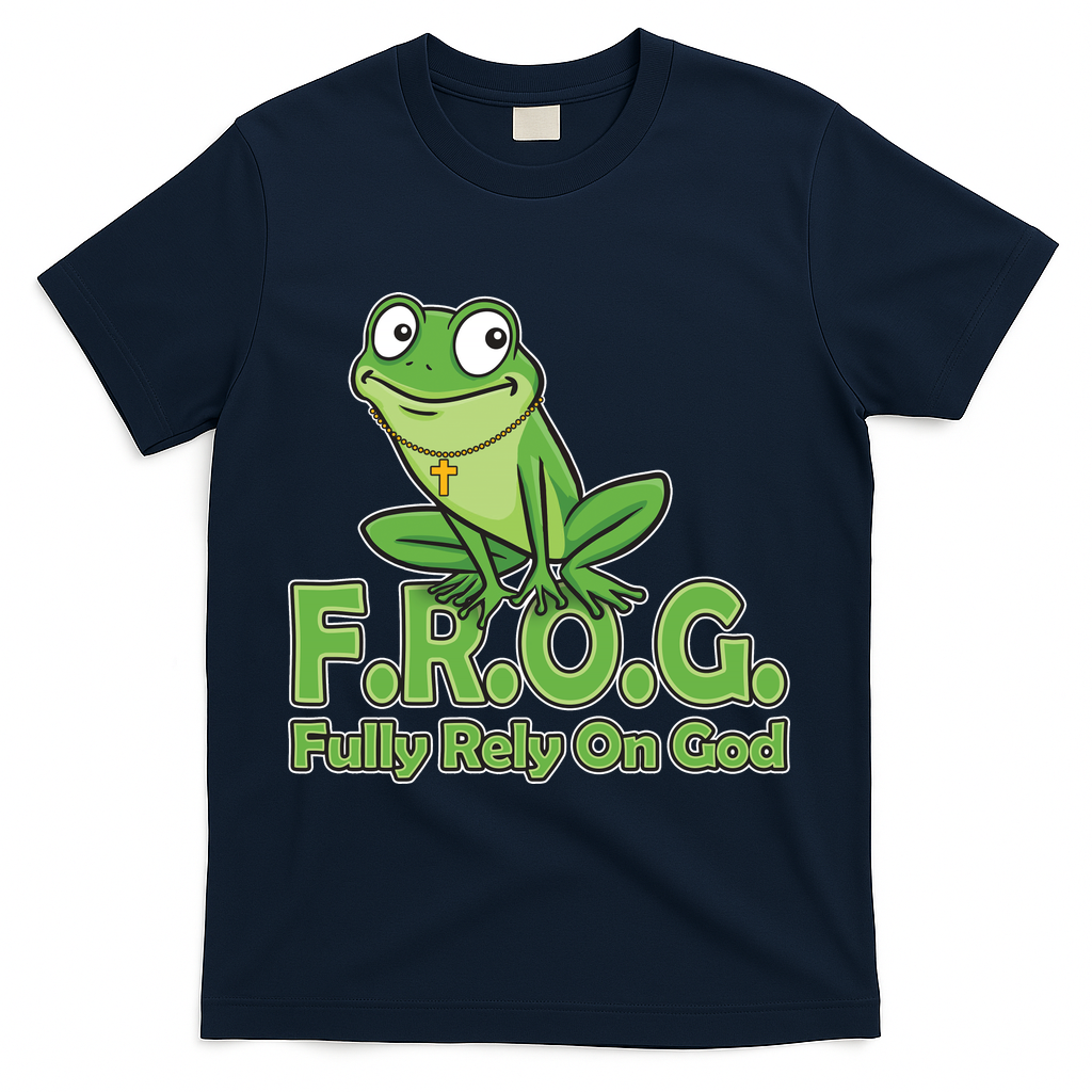 Funny Christian FROG Fully Rely On God T-Shirt product image 3