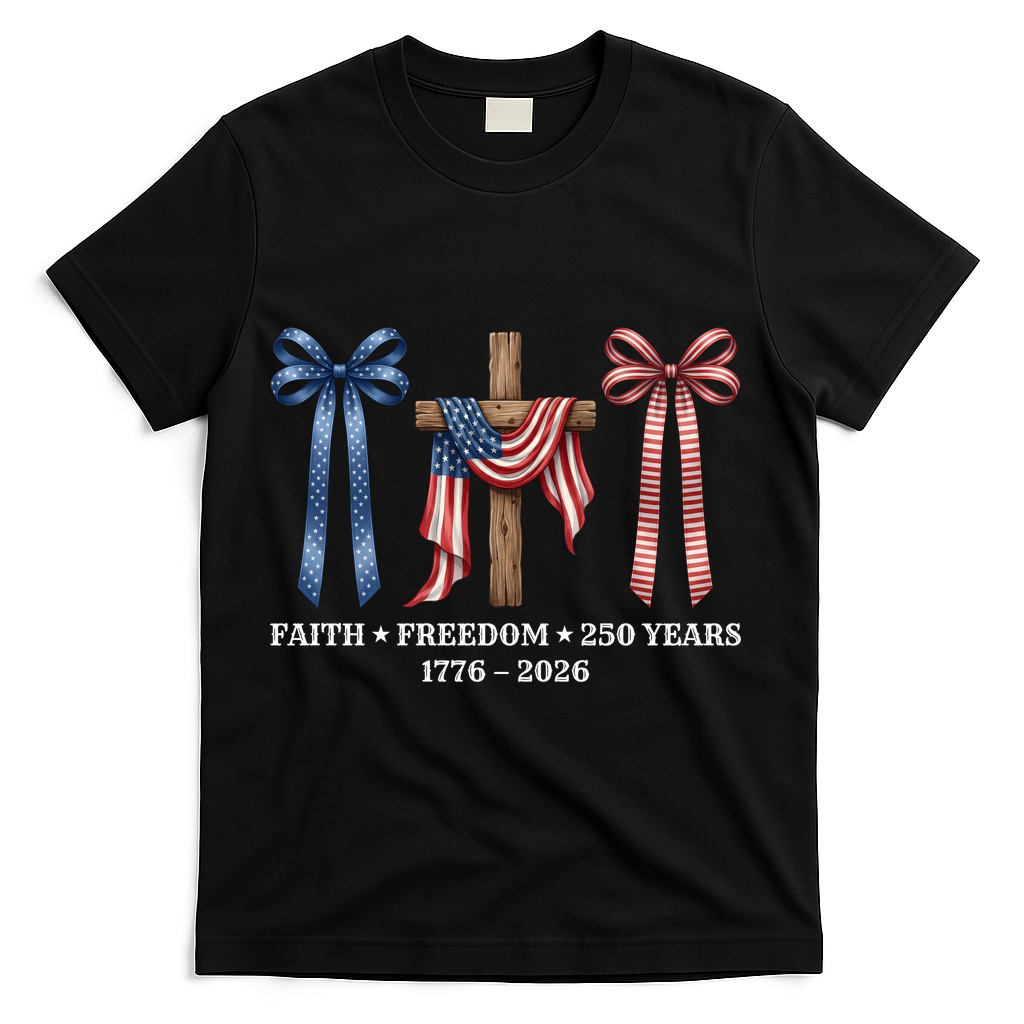 Faith Freedom 250 Years 1776-2026 Cute Patriotic Ribbons product image 2