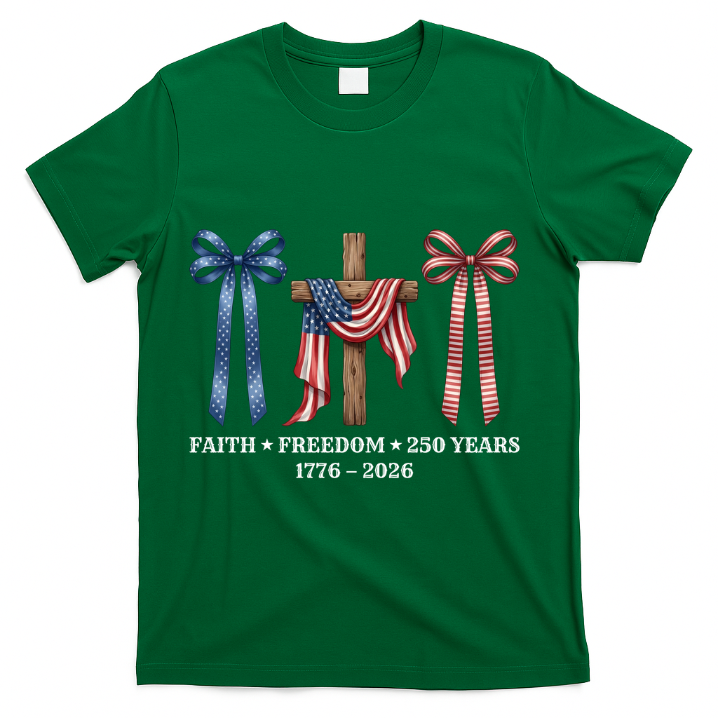 Faith Freedom 250 Years 1776-2026 Cute Patriotic Ribbons product image 4