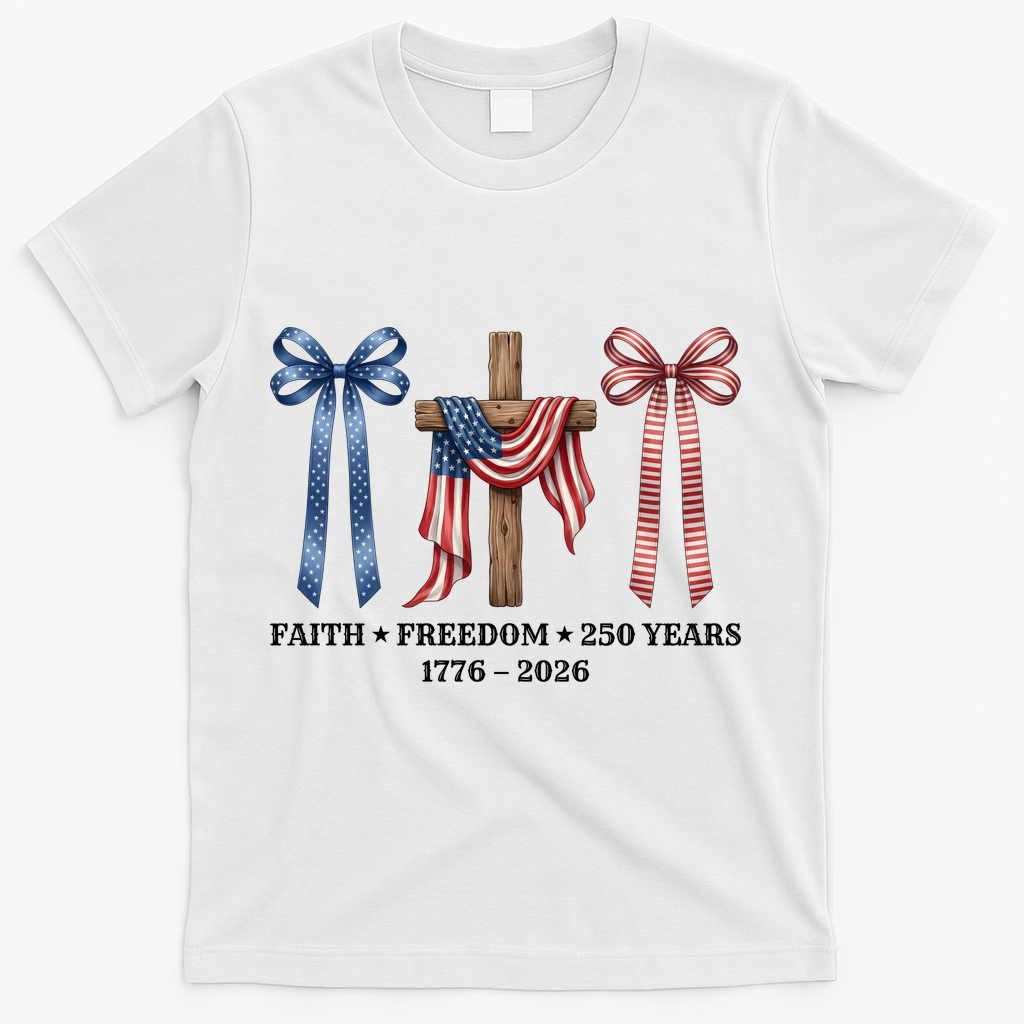 Faith Freedom 250 Years 1776-2026 Cute Patriotic Ribbons product image 1