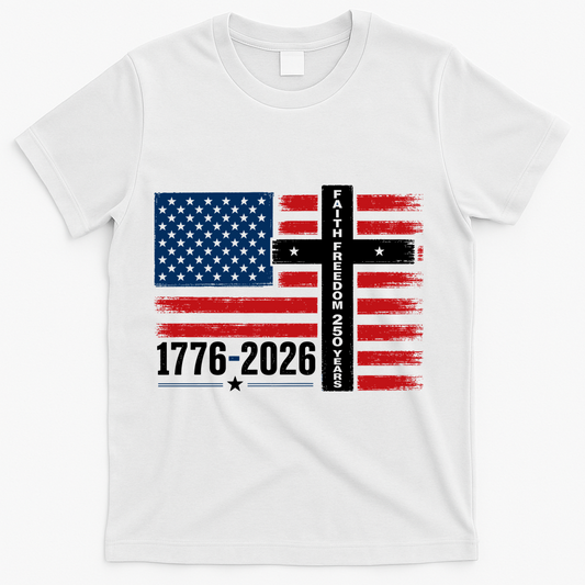 Faith Freedom 250 Years 1776-2026 USA American Flag Cross product image 1