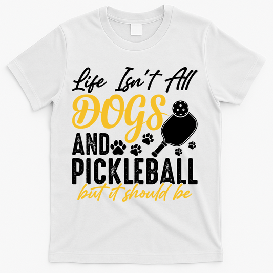 Funny Pickleball Player & Dogs Gift T-Shirt product image 1