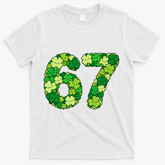Funny Shamrock 67 St Patrick's Day 6-7 Meme T-Shirt product image 1