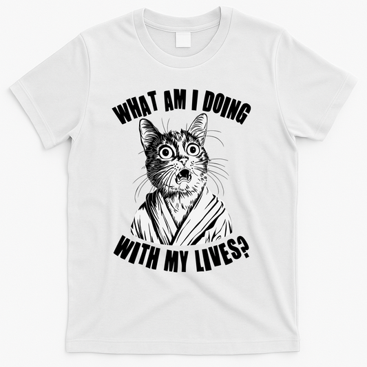 Funny What Am I Doing With My Lives Existential Crisis Cat product image 1