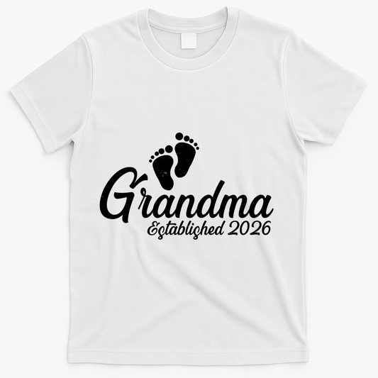 Grandma Established 2026 Cute Baby Feet T-Shirt product image 1