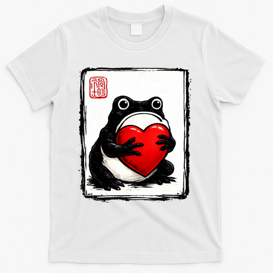 Grumpy Frog Japanese Valentine's Day T-Shirt product image 1