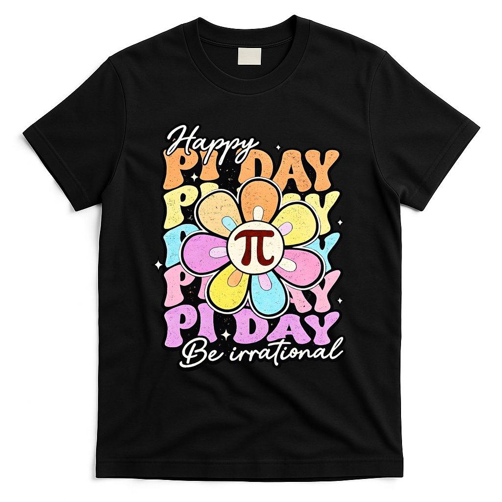 Groovy Happy Pi Day 3.14 Math Teacher Daisy Flower T-Shirt product image 2