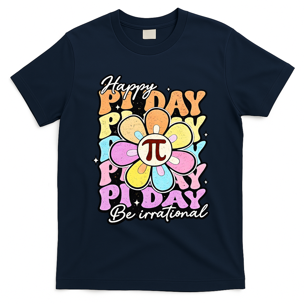 Groovy Happy Pi Day 3.14 Math Teacher Daisy Flower T-Shirt product image 3