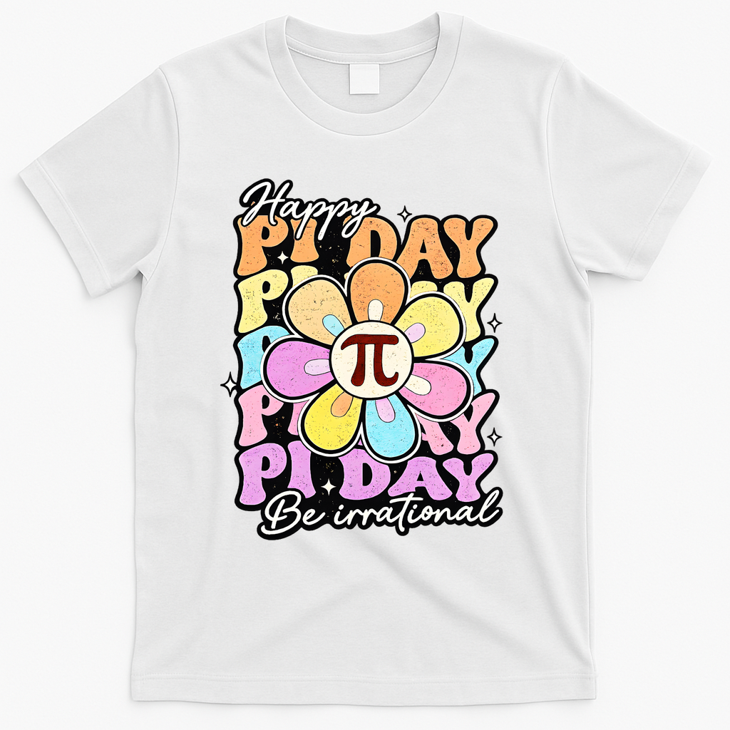 Groovy Happy Pi Day 3.14 Math Teacher Daisy Flower T-Shirt product image 1