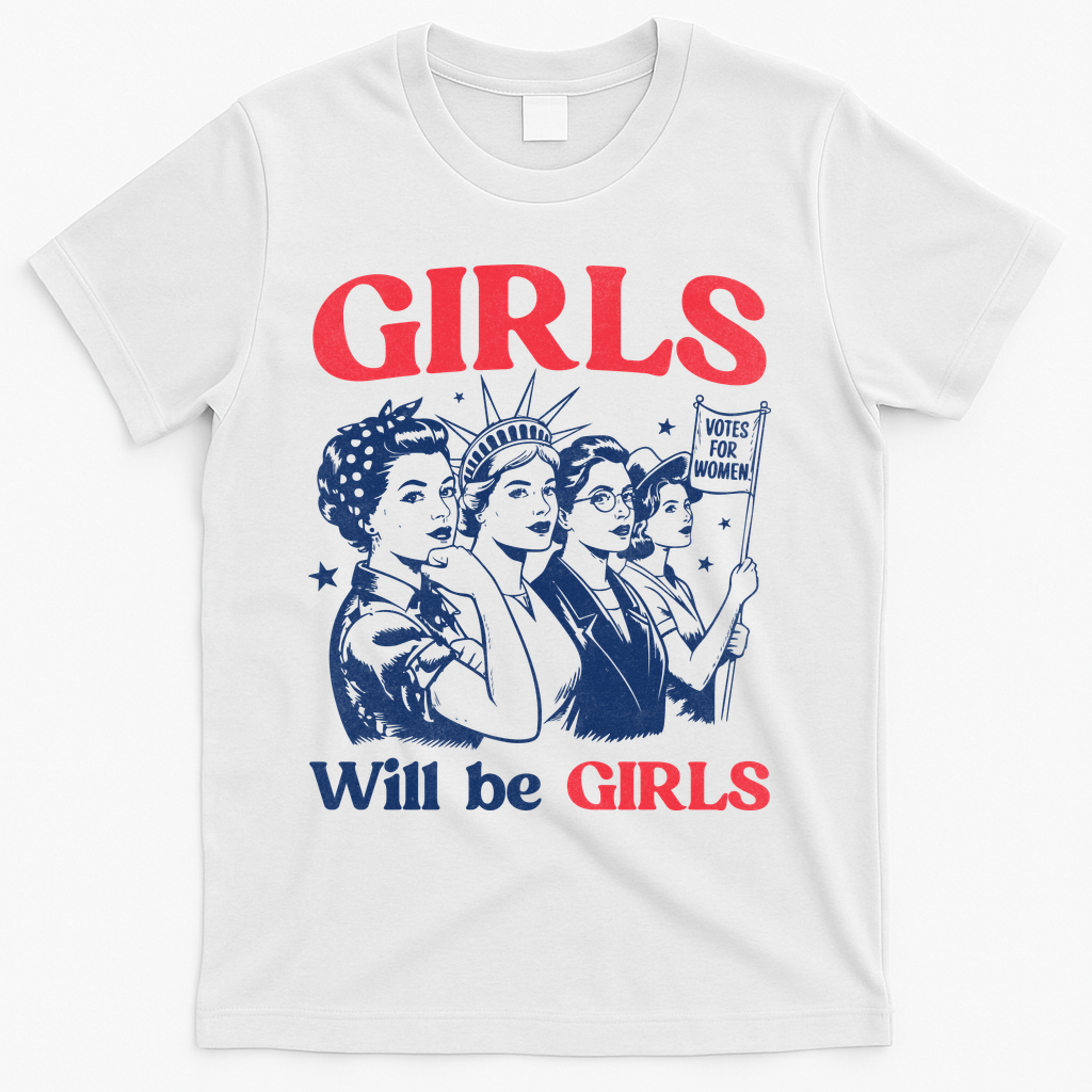 Girls Will Be 4th Of July American USA T-Shirt product image 1