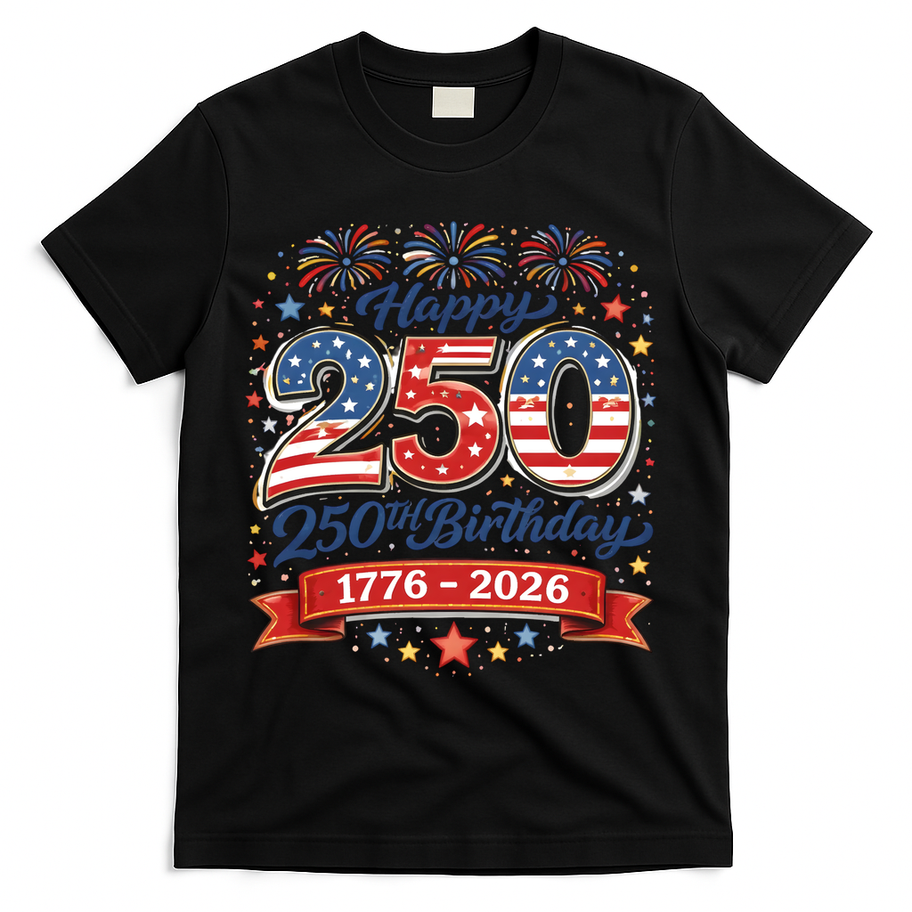 Happy 250th Birthday 1776 USA T-Shirt product image 2