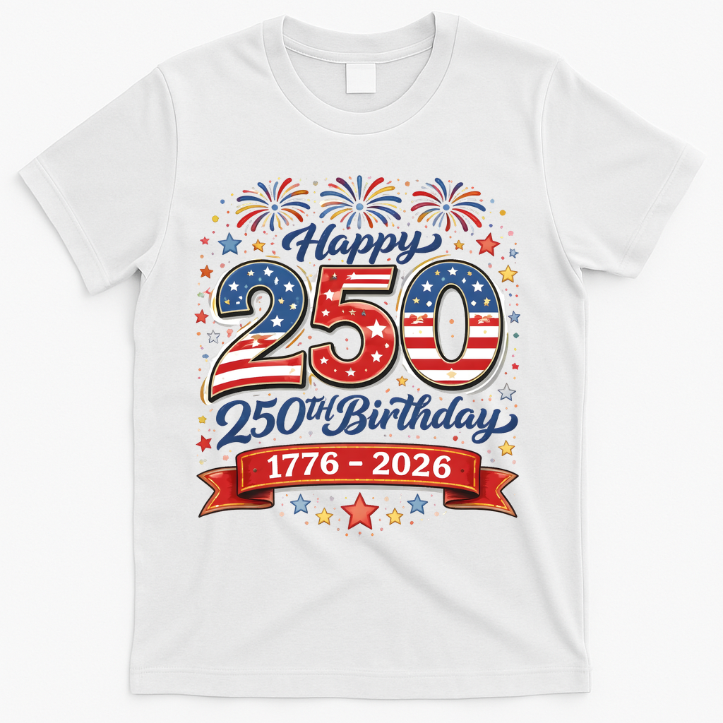 Happy 250th Birthday 1776 USA T-Shirt product image 1
