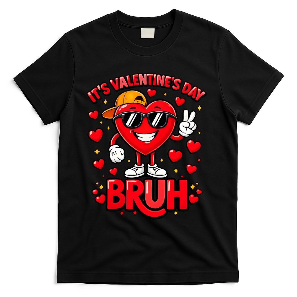 It's Valentines Day Bruh Funny Cute T-Shirt product image 2