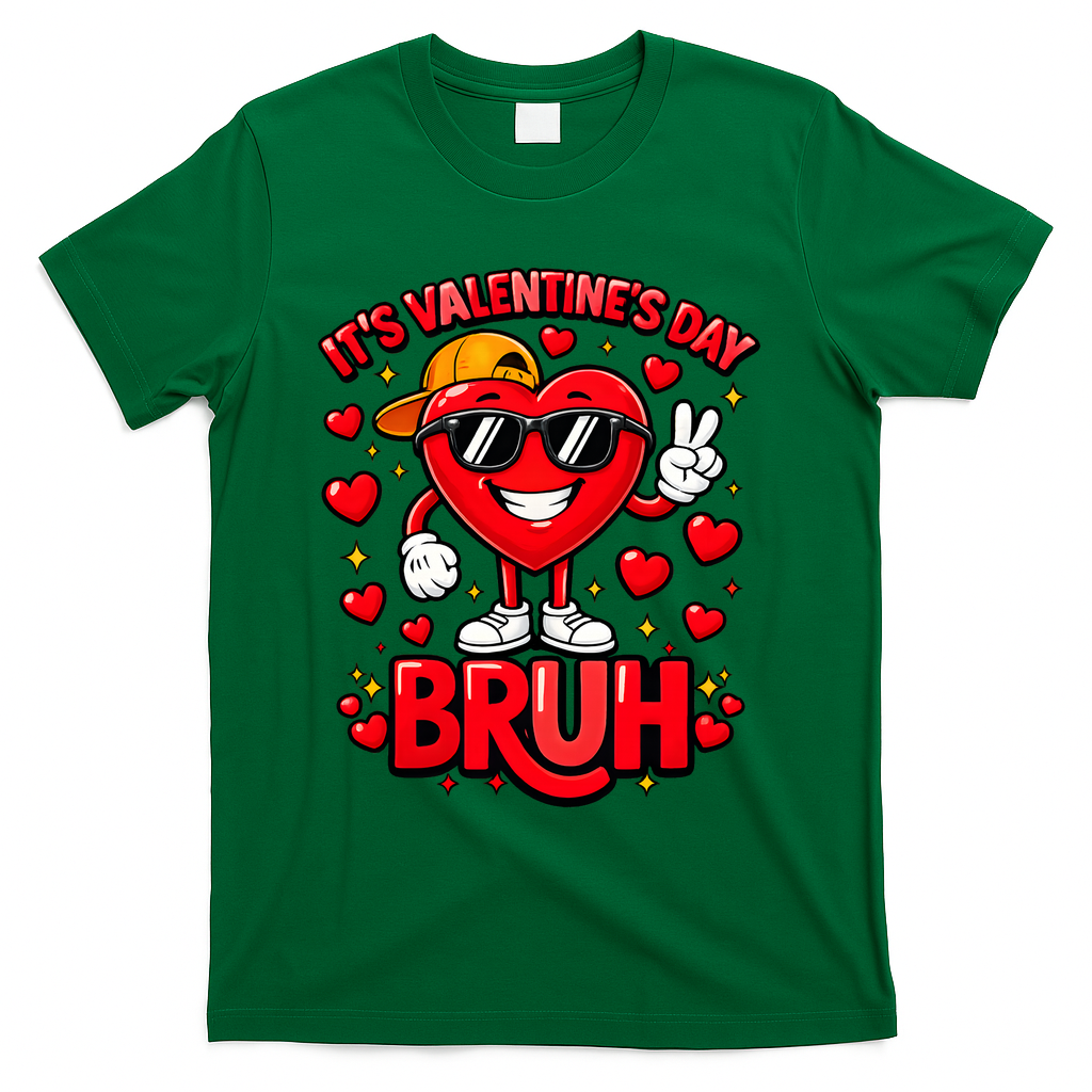 It's Valentines Day Bruh Funny Cute T-Shirt product image 4