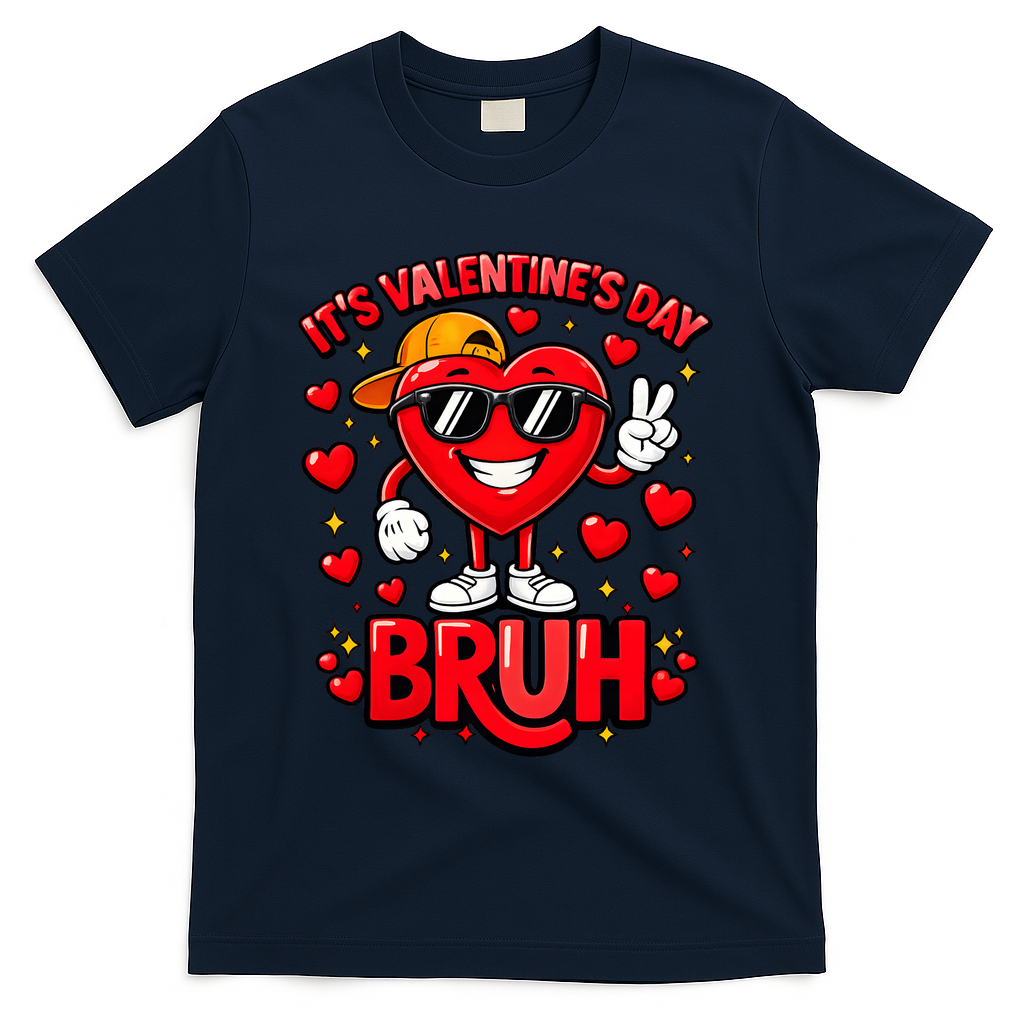 It's Valentines Day Bruh Funny Cute T-Shirt product image 3