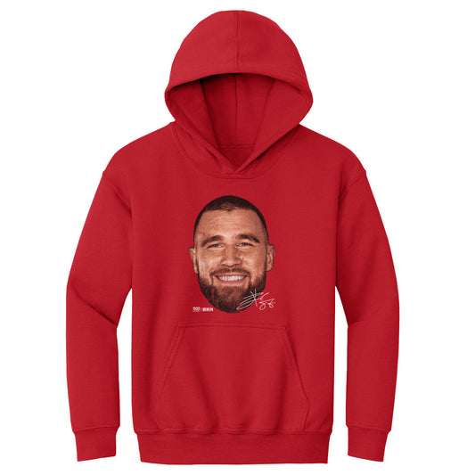 Travis Kelce Kansas City Vintage Head WHT Kids Youth Hoodie product image 1