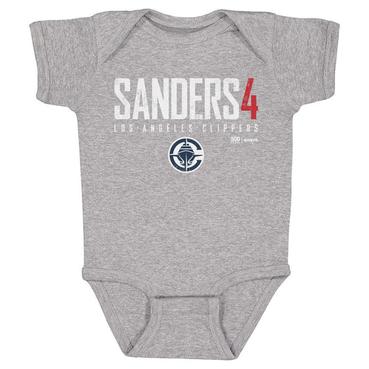 Kobe Sanders Los Angeles Clippers Elite WHT Kids Infant Baby Romper 500 Level Officially Licensed Fan Gear