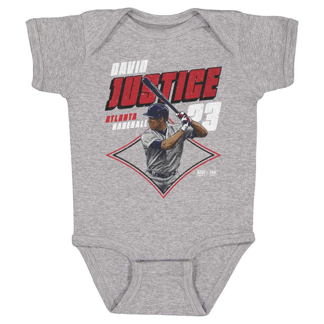 David Justice Atlanta Diamond WHT Kids Infant Baby Romper 500 Level Officially Licensed Fan Gear