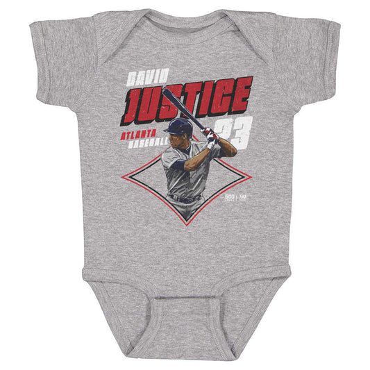 David Justice Atlanta Diamond WHT Kids Infant Baby Romper 500 Level Officially Licensed Fan Gear