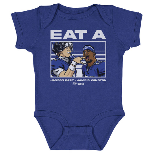 Jameis Winston & Jaxson Dart New York G Eat A W WHT Kids Infant Baby Romper 500 Level Officially Licensed Fan Gear