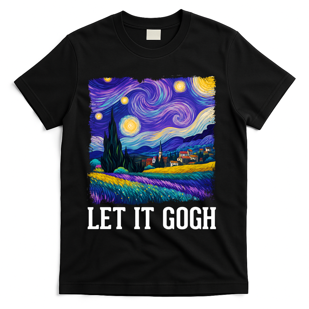 Let It Gogh Funny Art Starry Night T-Shirt product image 2