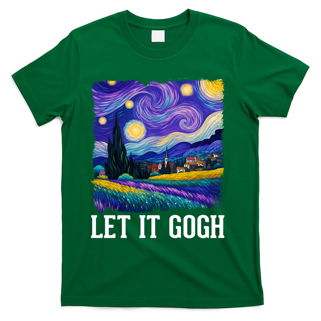 Let It Gogh Funny Art Starry Night T-Shirt product image 4