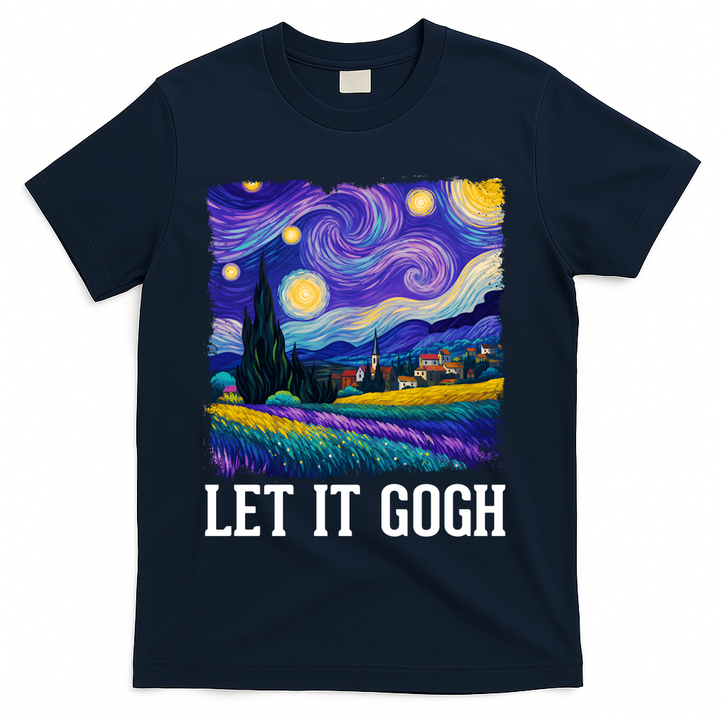Let It Gogh Funny Art Starry Night T-Shirt product image 3
