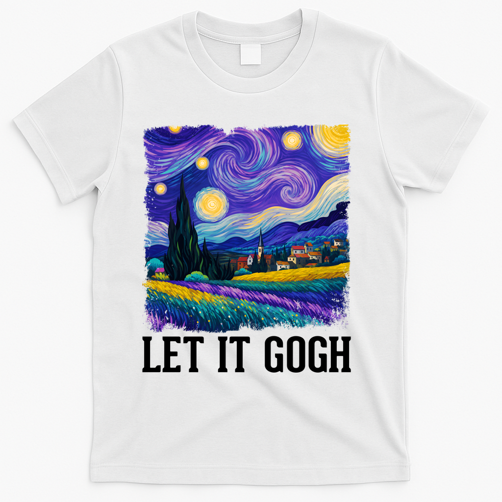Let It Gogh Funny Art Starry Night T-Shirt product image 1