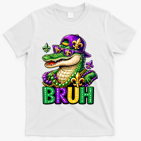Mardigator Alligator Bruh Mardi Gras T-Shirt product image 1