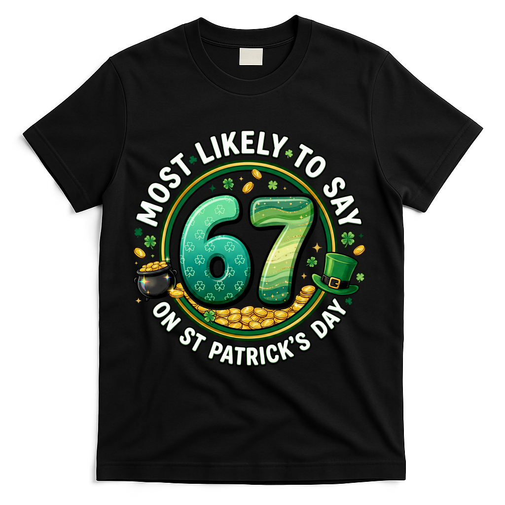 Most Likley To Say 67 On St Patrick's Day T-Shirt product image 2